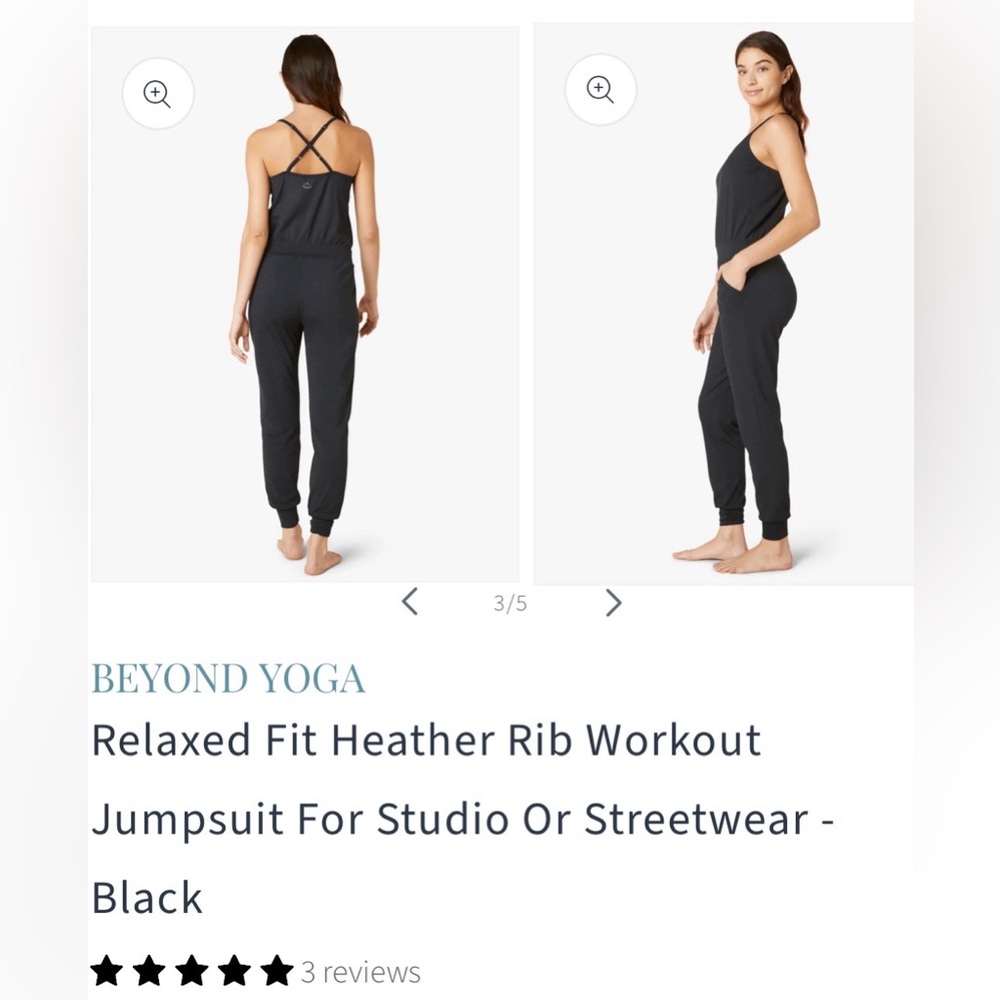 NWOT Beyond Yoga “Heather Rib Lounge Around” Jumpsuit